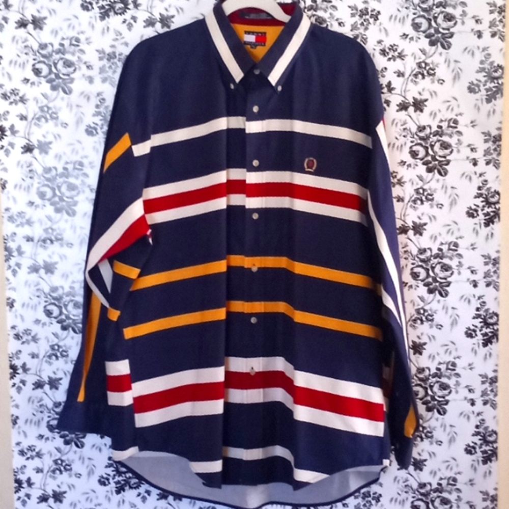 Tommy Hilfiger XL 90's vintage striped shirt